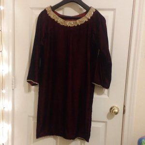 Maroon Velvet Shirt - image 1